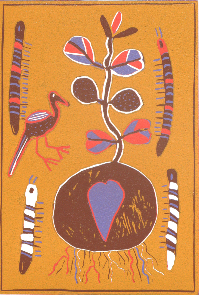QAUAQAUA PLANT, 2017 (REDUCTION LINOCUT)