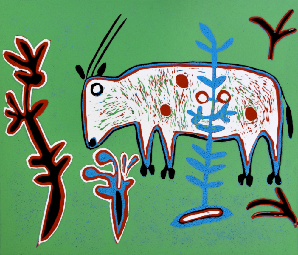 GEMSBOK, 2021 (REDUCTION LINOCUT)