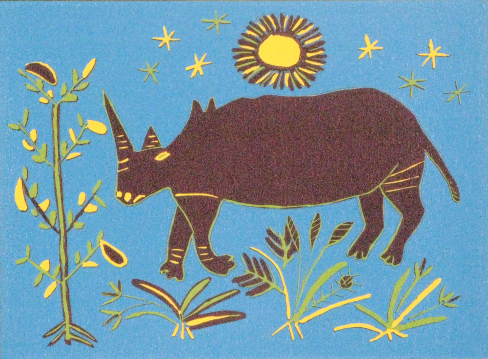 RHINO, 2014 (REDUCTION LINOCUT)