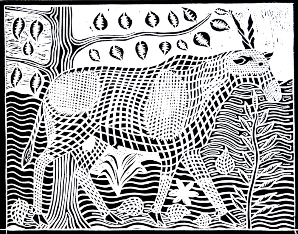 BULL ELAND, 2019 (LINOCUT)
