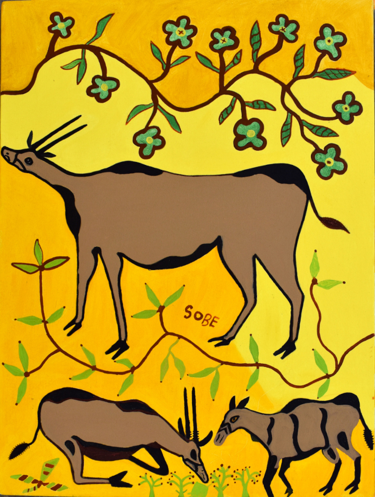 TWO GEMSBOKS AND KUDU, 2022 (OIL ON CANVAS)